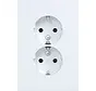 wandcontactdoos 2-voudig randaarde voor ovale 1,5 inbouwdoos A1 lichtwit mat (WAS2170WM)