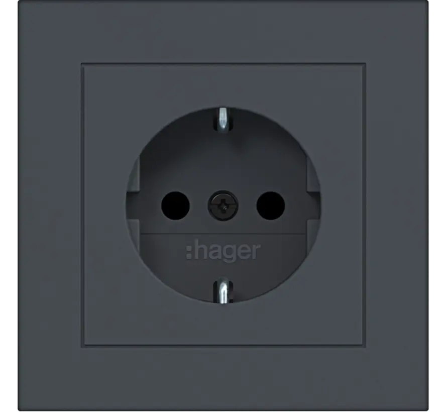 wandcontactdoos randaarde Safety Plus voor afzonderlijke montage A1 antraciet mat (WAS1220AT)