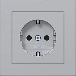 Hager Berker wandcontactdoos randaarde Safety Plus voor afzonderlijke montage A1 titaan (WAS1220TA)
