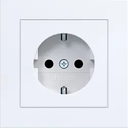 Hager Berker wandcontactdoos randaarde Safety Plus voor afzonderlijke montage A1 lichtwit glans (WAS1220WG)