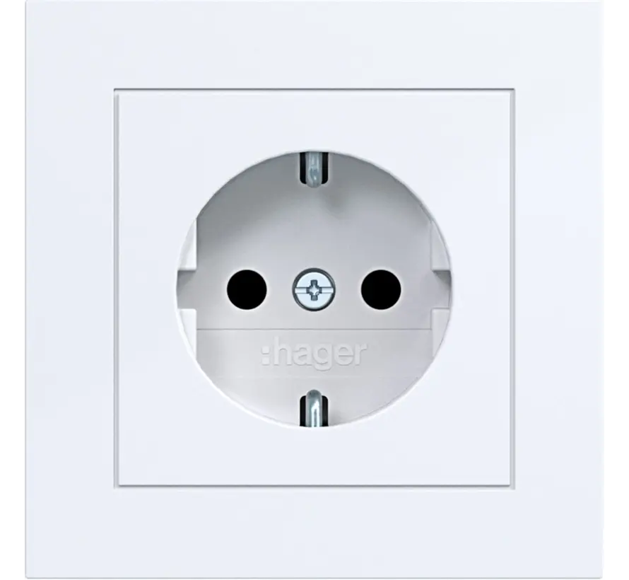 wandcontactdoos randaarde Safety Plus voor afzonderlijke montage A1 lichtwit glans (WAS1220WG)