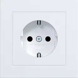 Hager Berker wandcontactdoos randaarde Safety Plus voor afzonderlijke montage A1 lichtwit mat (WAS1220WM)