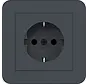 wandcontactdoos randaarde Safety Plus voor afzonderlijke montage C1 antraciet mat (WAS1221AT)