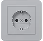 wandcontactdoos randaarde Safety Plus voor afzonderlijke montage C1 titaan (WAS1221TA)