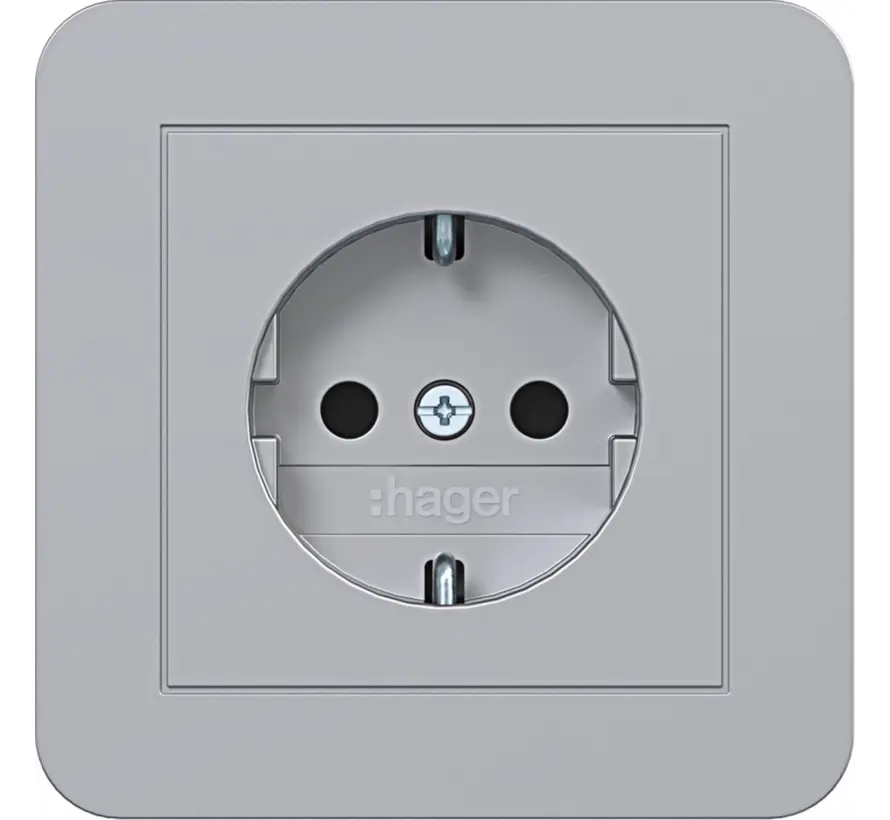 wandcontactdoos randaarde Safety Plus voor afzonderlijke montage C1 titaan (WAS1221TA)