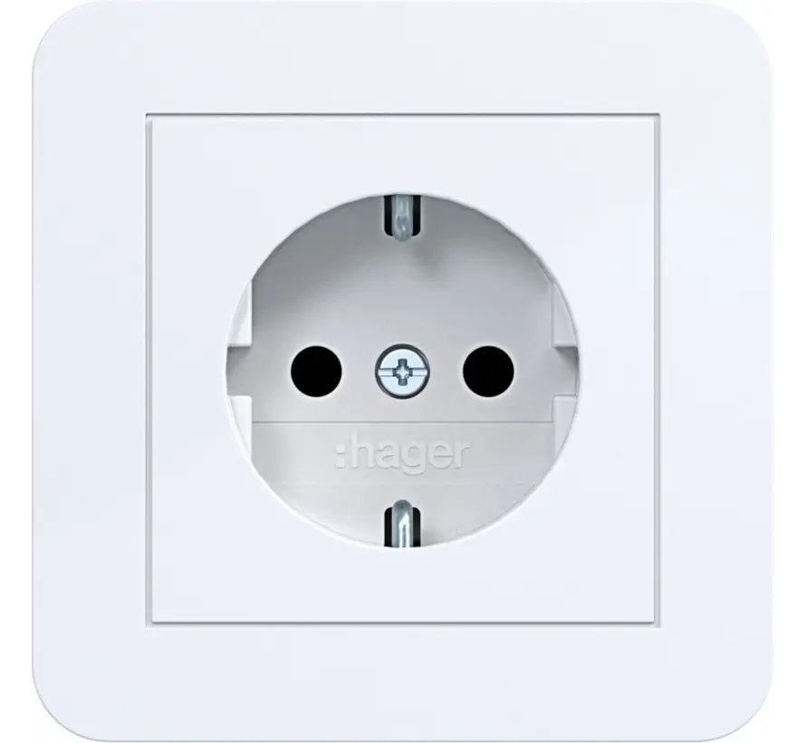wandcontactdoos randaarde Safety Plus voor afzonderlijke montage C1 lichtwit glans (WAS1221WG)
