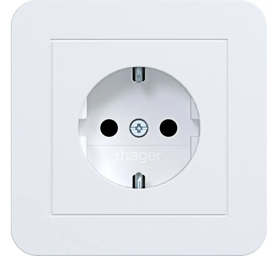 wandcontactdoos randaarde Safety Plus voor afzonderlijke montage C1 lichtwit mat (WAS1221WM)