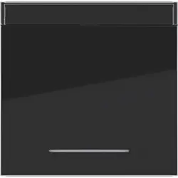 Hager Berker schakelwip met tekstveld en controlevenster A1/A8/C1/C8 nachtzwart glans (WAW1131BG)