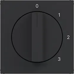 Hager Berker draaiknop driestandenschakelaar met nulstand 0-1-2-3 A1/A8/C1/C8 nachtzwart mat (WAF1315BM)