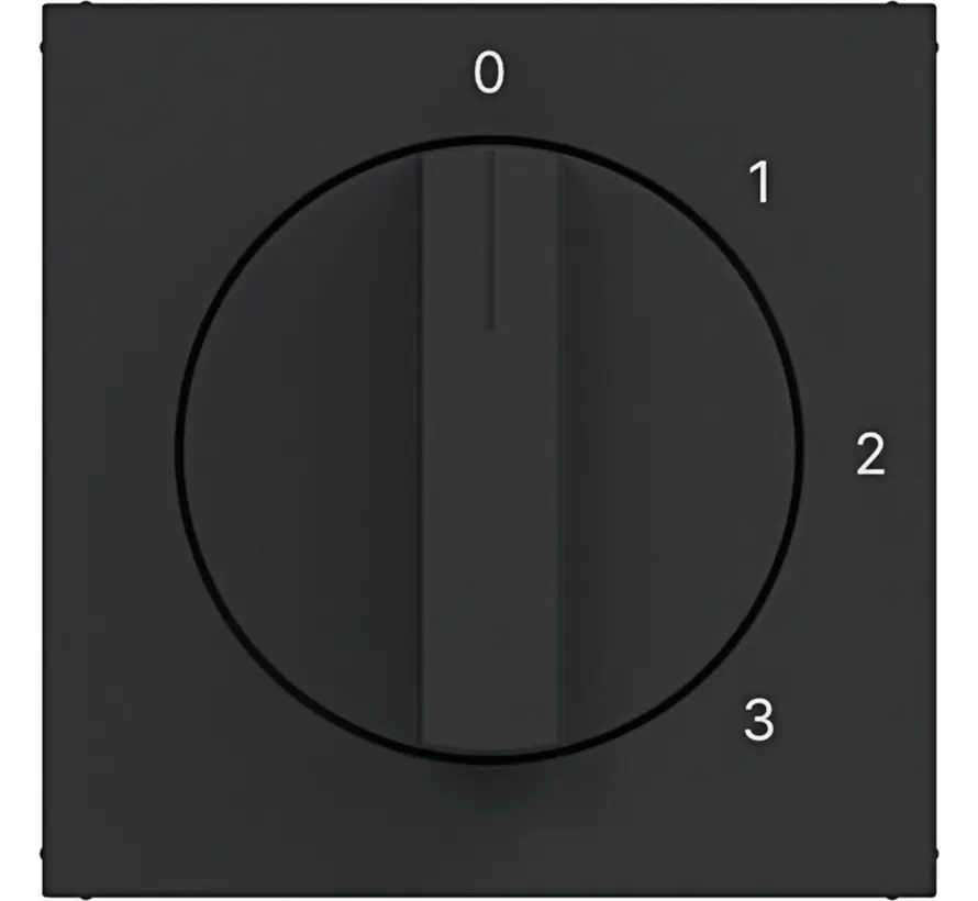 draaiknop driestandenschakelaar met nulstand 0-1-2-3 A1/A8/C1/C8 nachtzwart mat (WAF1315BM)