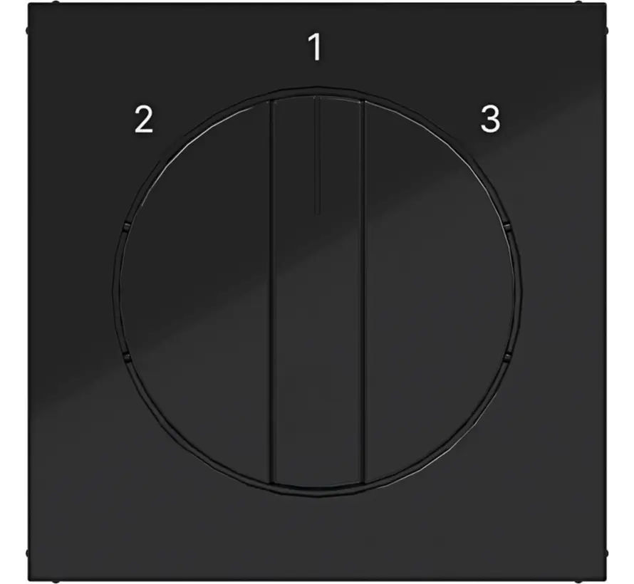 draaiknop driestandenschakelaar 2-1-3 A1/A8/C1/C8 nachtzwart glans (WAF1316BG)