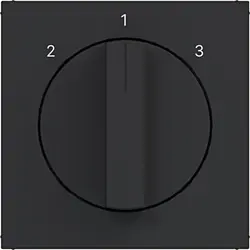 Hager Berker draaiknop driestandenschakelaar 2-1-3 A1/A8/C1/C8 nachtzwart mat (WAF1316BM)