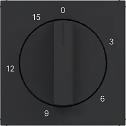Hager Berker draaiknop tijdschakelaar 15 minuten A1/A8/C1/C8 nachtzwart mat (WAF1314BM)