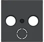 centraalplaat voor antennecontactdoos radio/tv/satelliet A1/A8/C1/C8 nachtzwart mat (WAF1168BM)