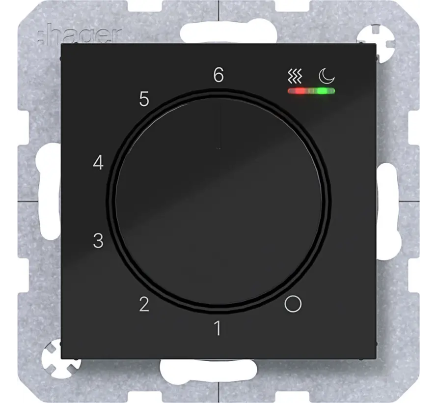 kamerthermostaat verwarmen/koelen A1/A8/C1/C8 nachtzwart glans (WAN5011BG)