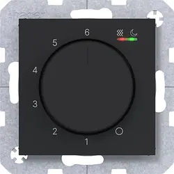 Hager Berker kamerthermostaat verwarmen/koelen A1/A8/C1/C8 nachtzwart mat (WAN5011BM)