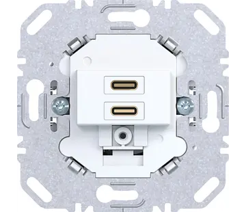 Hager Berker USB-lader met 2x USB-C wit (WAS4155WM)