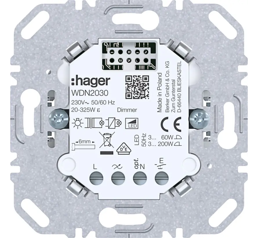 1-voudig tastdimmer 3-200W voor A1/A8/C1/C8 (WDN2030)