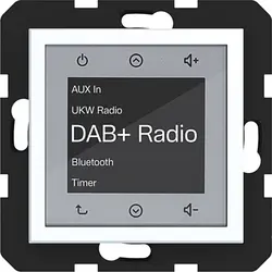Hager Berker radio touch DAB+ met Bluetooth A1/A8/C1/C8 lichtwit mat (WAN6111WM)