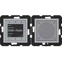 Hager Berker radio touch DAB+ met Bluetooth en luidspreker A1/A8/C1/C8 titaan (WAN6110TA)