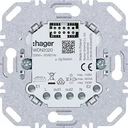 Hager Berker elektronische schakelaar 2-voudig voor A1/A8/C1/C8 (WDN2020)
