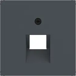 Hager Berker centraalplaat RJ45 wandcontactdoos 1-voudig A1/A8/C1/C8 antraciet mat (WAF1107AT)