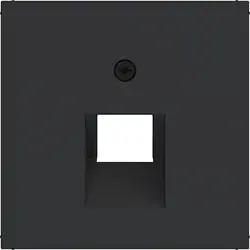 Hager Berker centraalplaat RJ45 wandcontactdoos 1-voudig A1/A8/C1/C8 nachtzwart mat (WAF1107BM)