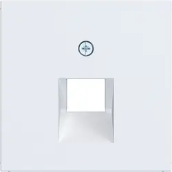 Hager Berker centraalplaat RJ45 wandcontactdoos 1-voudig A1/A8/C1/C8 lichtwit mat (WAF1107WM)