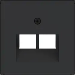 Hager Berker centraalplaat RJ45 wandcontactdoos 2-voudig A1/A8/C1/C8 nachtzwart mat (WAF1108BM)