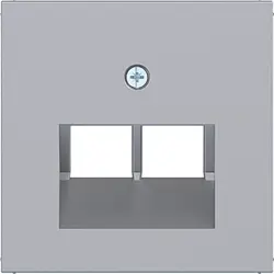 Hager Berker centraalplaat RJ45 wandcontactdoos 2-voudig A1/A8/C1/C8 titaan (WAF1108TA)