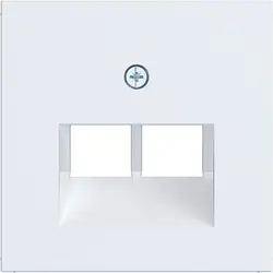 Hager Berker centraalplaat RJ45 wandcontactdoos 2-voudig A1/A8/C1/C8 lichtwit mat (WAF1108WM)