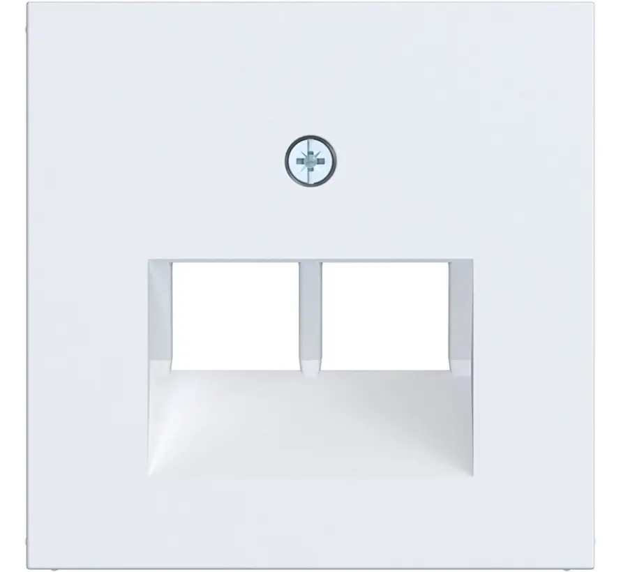 centraalplaat RJ45 wandcontactdoos 2-voudig A1/A8/C1/C8 lichtwit mat (WAF1108WM)