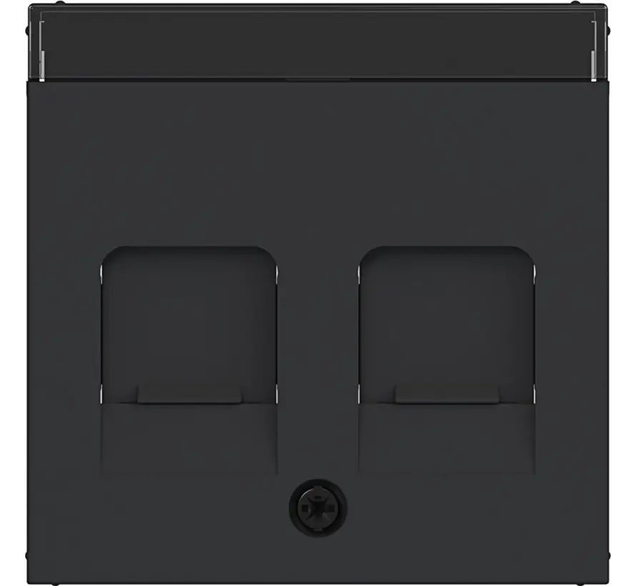 centraalplaat voor draagring modulair jack 2-voudig A1/A8/C1/C8 nachtzwart mat (WAF1161BM)
