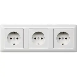 Gira wandcontactdoos 3-voudig randaarde voor wandgoot Standaard 55 wit glans OP=OP (074703)