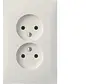 wandcontactdoos zonder randaarde kindveilig 2-voudig voor enkele inbouwdoos S1 wit mat OP=OP