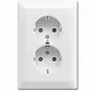 wandcontactdoos randaarde 2-voudig voor enkele inbouwdoos Balance SI OP=OP