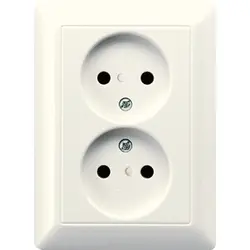 JUNG wandcontactdoos vlak zonder randaarde AS500 creme (AS 5010 U)