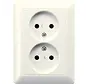 wandcontactdoos vlak zonder randaarde AS500 creme (AS 5010 U)
