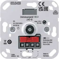 JUNG potentiometer met schakelaar 1-10 Volt (240-10)
