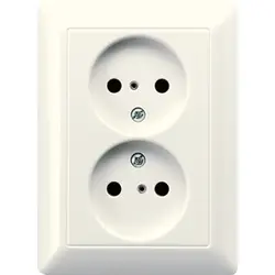 JUNG wandcontactdoos vlak zonder randaarde Safety+ AS500 creme (AS 5010 KIU)