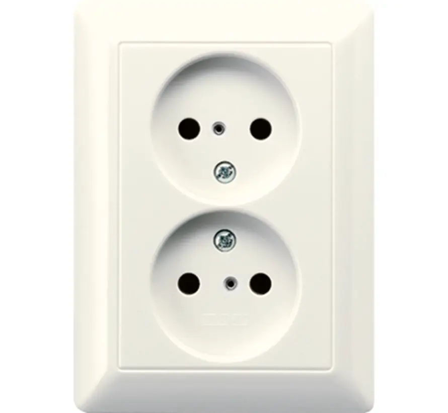 wandcontactdoos vlak zonder randaarde Safety+ AS500 creme (AS 5010 KIU)