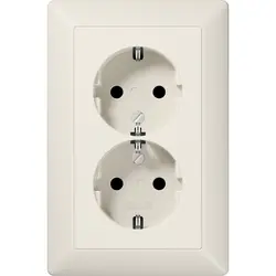 JUNG wandcontactdoos 2-voudig randaarde voor ovale 1,5 inbouwdoos AS500 creme (AS 5015)