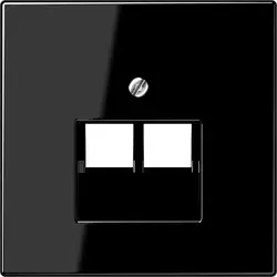 JUNG centraalplaat 2-voudig tbv RJ45 wandcontactdoos LS990 zwart glans (LS 969-2 UA SW)