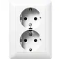 wandcontactdoos 2-voudig randaarde Safety+ voor enkele inbouwdoos Safety+ AS500 alpine wit (AS 5020 NKIU WW)