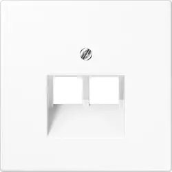 JUNG centraalplaat 2-voudig tbv RJ45 wandcontactdoos LS990 alpine wit (LS 969-2 UA WW)