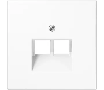 JUNG centraalplaat 2-voudig tbv RJ45 wandcontactdoos LS990 alpine wit (LS 969-2 UA WW)