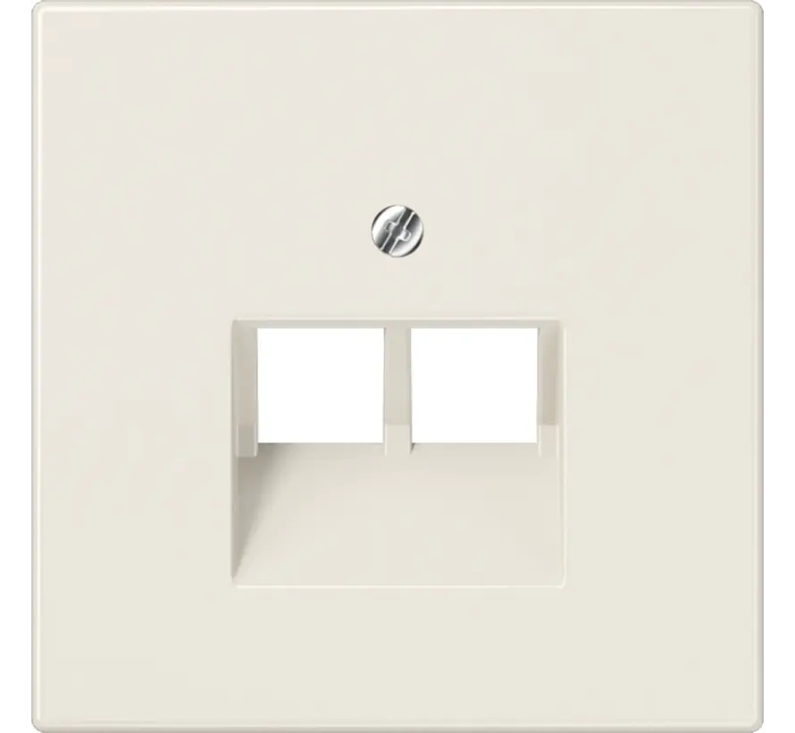 centraalplaat 2-voudig tbv RJ45 wandcontactdoos LS990 creme (LS 969-2 UA)