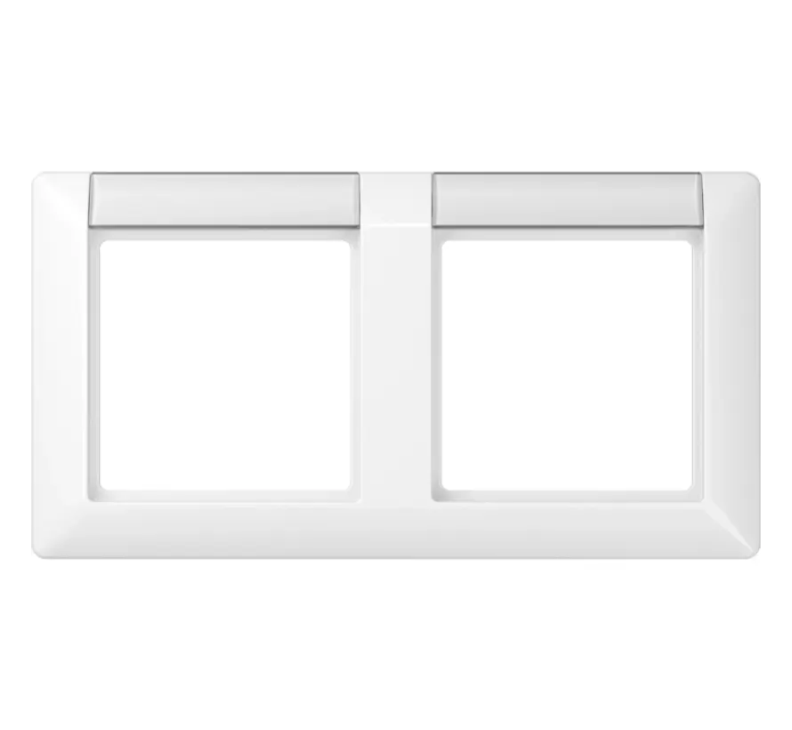 afdekraam 2-voudig horizontaal met tekstvenster AS500 alpine wit (AS 5820 NA WW)