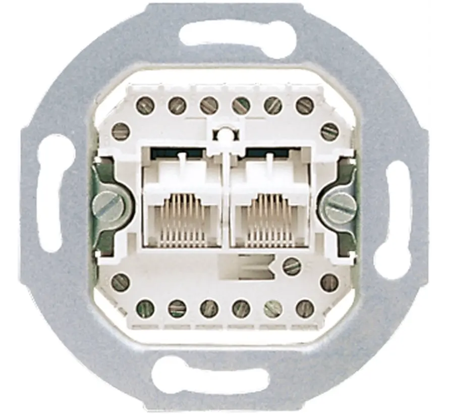 RJ45 datawandcontactdoos CAT3 2-voudig (UAE 8-8 UPO)