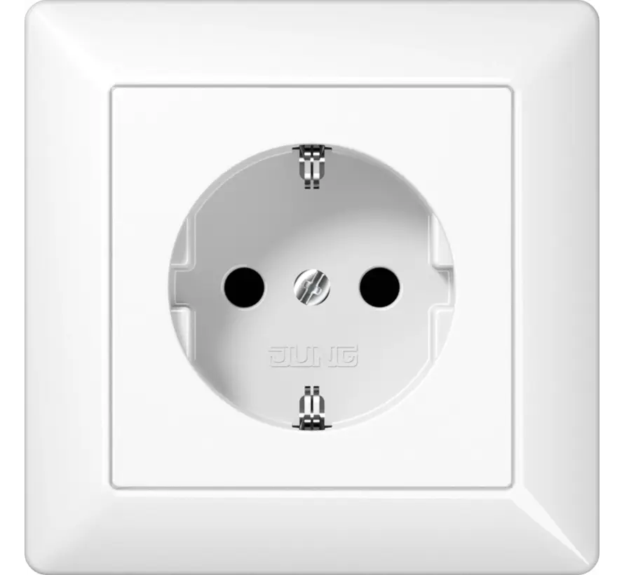 wandcontactdoos randaarde Safety+ met volle afdekplaat AS500 alpine wit (AS 1520 NKI WW)